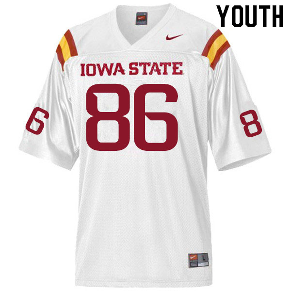Youth #86 Jacob Hillmann Iowa State Cyclones College Football Jerseys Sale-White - Click Image to Close